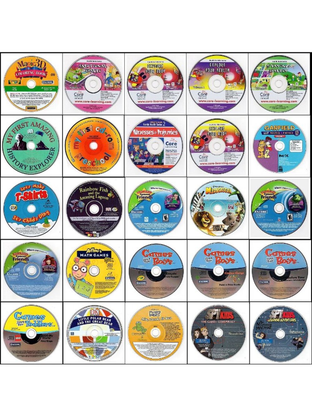 25 Vintage CD-ROM Kids Lot #8 (2003-2006)